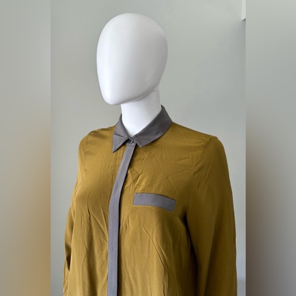 Adam by Adam Lippes Shirt Dress in Mustard/Grey - Picture 5 of 7